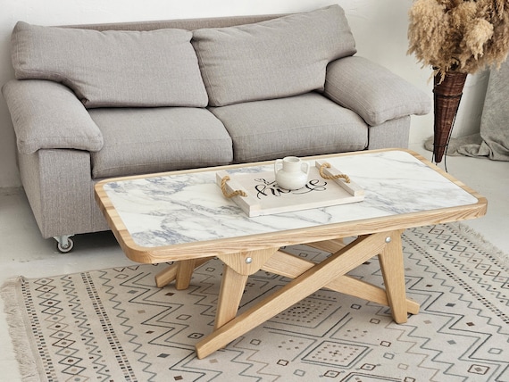 ダイニングテーブル teketekeACTUS OWN-F BIG SIDE TABLE Adjustable Height Dining & Coffee Table With Ceramic Top – 2-in-1