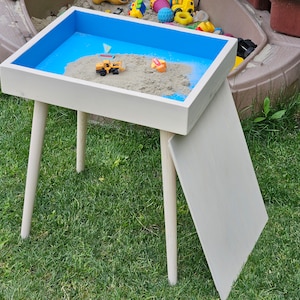 Montessori natural wood sandbox with lid and legs | Jungian sand therapy | natural wood | handmade | children&#39;s table | gift for children