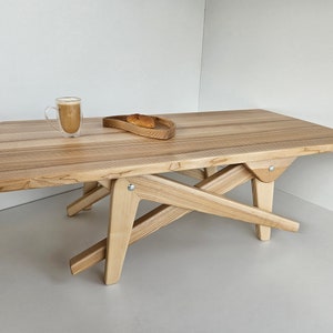 Transformation table 2in1 dining/coffee | natural solid wood | coffee table | handiwork | dining table | height adjustment handmade table