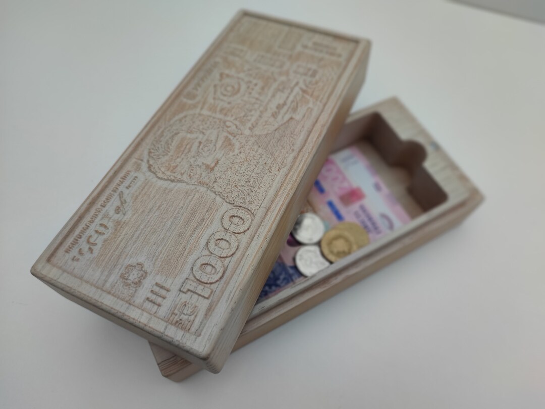 Wooden Box for Storing Money Stash Box Etsy