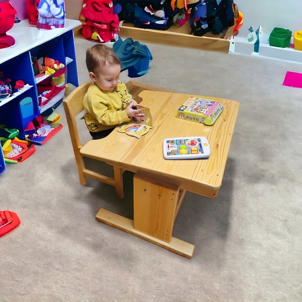 Table pour enfants avec réglage en hauteur, table pour enfants avec chaises Montessori, table de croissance pour enfants, bureau pour enfants avec chaise