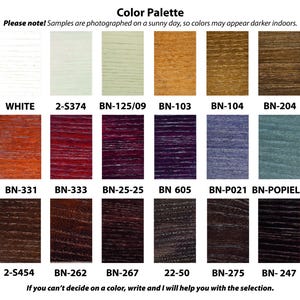 May include: Color palette chart with 18 wood stain samples. The samples are labeled with names like "Natural", "White", "BN-245", "BN-331", "BN-333", "BN-25-25", "BN-605", "BN-P021", "BN-POPIEL10", "20-07", "BN-336", "2-5454", "BN-262", "BN-267", "22-50", "BN-275", "BN-247", and "Black".