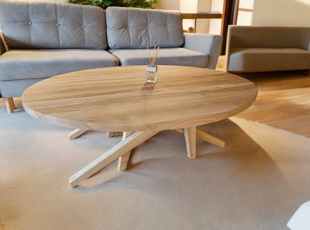 Mesa de centro y comedor ovalada | Mesa ovalada transformable 2 en 1 para comedor/centro | Mesa con ajuste de altura | Mesa con altura variable - Etsy España