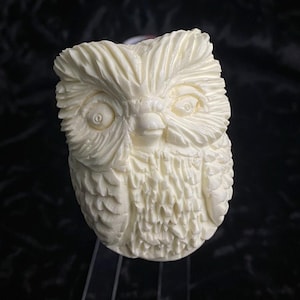 Owl Figures Meerschaum Pipe, 100% Solid Block Meerschaum Pipe, Turkish Meerschaum, Genuine Meerschaum