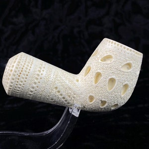 Classic Billiard Style Meerschaum Pipe, Block Meerschaum, Straight Stem Pipe, Classical Meerschaum Pipe, Turkish Meerschaum, Tobacco Pipe
