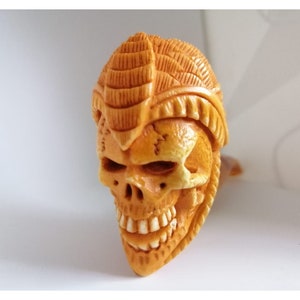 Skull Meerschaum Pipe, The Block Meerschaum, Hand Carved Meerschaum Pipe, 100% Solid Block Meerschaum Pipe