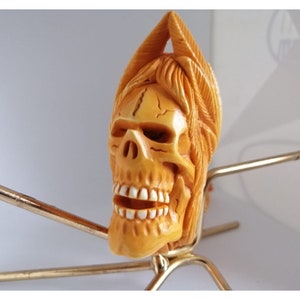 Skull Meerschaum Pipe, The Block Meerschaum, Hand Carved Meerschaum Pipe, 100% Solid Block Meerschaum Pipe