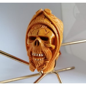Skull Meerschaum Pipe, The Block Meerschaum, Hand Carved Meerschaum Pipe, 100% Solid Block Meerschaum Pipe
