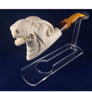 Hand Carved Ram Meerschaum Pipe, Hand-Carved Pipe, The Best Quality Meerschaum, Unsmoked Meerschaum