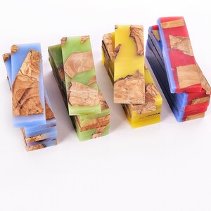 Epoxyhars olijfhouten handvat schalen, natuurlijk materiaal handvat voor mes, maak je eigen mes, EXPRESS GRATIS VERZENDING