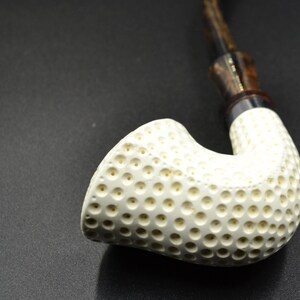 Bent Lattice Pipe, Golf Ball Pattern Meerschaum Pipe, Classic Curved Meerschaum, Block Meerschaum Pipe, Unsmoked Pipe