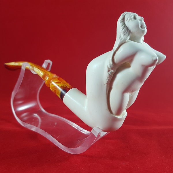 Pipe en écume de mer femme nue sculptée à la main de luxe, Pipe en écume de mer 100 % solide, Pipe en écume de mer sculptée à la main, écume de mer turque