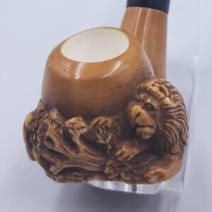 Lion Meerschaum, Roar Pipe, Meerschaum Pipe, Block Meerschaum, Fitted Case Pipe, Turkish Meerschaum, Genuine Meerschaum, King of the Jungle