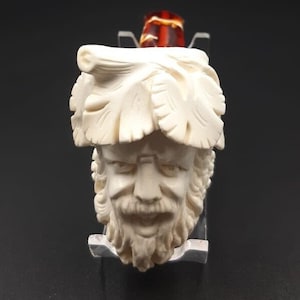 Wine God Meerschaum Pipe, Bacchus Pipe, Dionysus Pipe, Block Meerschaum, Turkish Pipe, Bearded Man Pipe