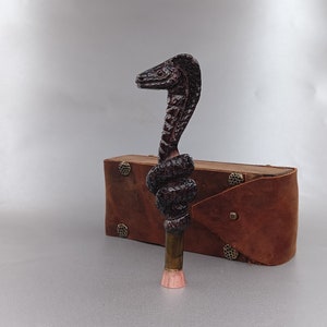 Snake Tamper, Briar Pipe Tamper, Cobra Tamper, Hand-Carved Briar Wood, Anaconda Tamper