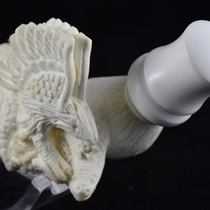 Hand Carved Eagle Meerschaum Cigar Holder, 100% Solid Block Meerschaum Cigarette Holder, Turkish Meerschaum