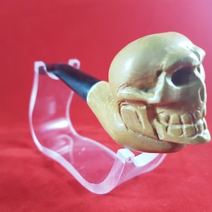 Hand Carved Skull Meerschaum Pipe, Brown Skull Pipe, 100% Solid Block Meerschaum Pipe, Hand Carved Meerschaum Pipe, Turkish Meerschaum