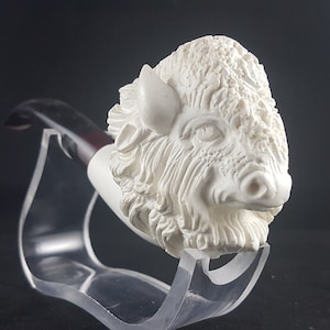 Buffalo Meerschaum Pipe, Fitted Case, The Block Meerschaum, Hand Carved Meerschaum Pipe, 100% Solid Block Meerschaum Pipe