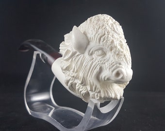 Büffel Meerschaum Pfeife, The Block Meerschaum, Handgeschnitzte Meerschaum Pfeife, 100% Massiver Block Meerschaum Pfeife