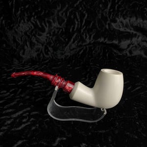 Classic Smooth Pipe, Half Bent Stem Meerschaum Pipe, Block Meerschaum Pfeife, Turkish Meerschaum, Classical Meerschaum