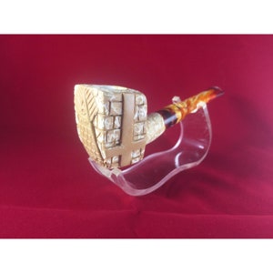 Meerschaum Pipe Pyramid, All Seeing Eye, Carved Meerschaum Pipe, Hand Carved, The Best Block Meerschaum, Block Meerschaum Pipe