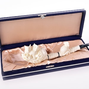 LARGE Owl Figures Pipe, Large Artwork Meerschaum, 100% Solid Block Meerschaum Pipe, Turkish Meerschaum, Block Meerschaum, Unsmoked Pipe