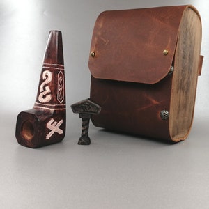 Made to Order, Classic Briar Pipe with Its Special Bag, Personalized, Hand-Carved Briar Wood, Unsmoked Pipe