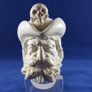 Pirate and Skull Meerschaum Pipe, The Block Meerschaum, Hand Carved Meerschaum Pipe, 100% Solid Block Meerschaum Pipe