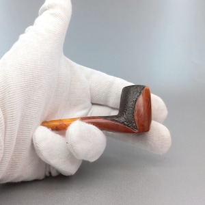 Japanese Style Mini Pipe, Classic Briar Pipe, Chamber Diameter 16 mm, Acrylic Stem Pipe, Hand-Carved Briar Wood, Unsmoked Pipe