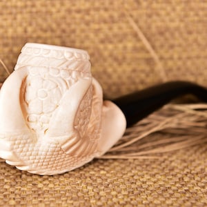 Eagle&#39;s Claw, Embossed Eagle Claw Pipe, Meerschaum Pipe, Acrylic Stem, Push Pull System, The Best Quality Meerschaum, Unsmoked Meerschaum