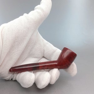 Japanese Style Mini Pipe, Classic Briar Pipe, Chamber Diameter 16 mm, Acrylic Stem Pipe, Hand-Carved Briar Wood, Unsmoked Pipe