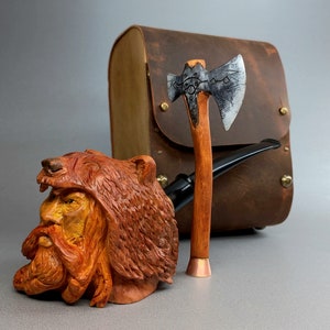 Krieger Wikinger Briar Pfeife, Barbar Pfeife, Acryl Pfeife, ungeraucht Pfeife, MADE TO ORDER