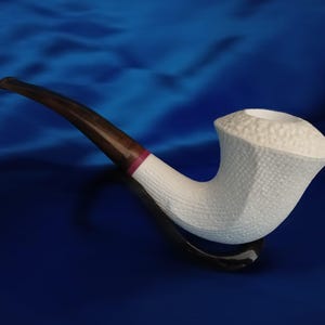 Paneled Rusticated Pipe, Block Meerschaum, Large Pipe Meerschaum, Turkish Meerschaum, Tobacco Pipe