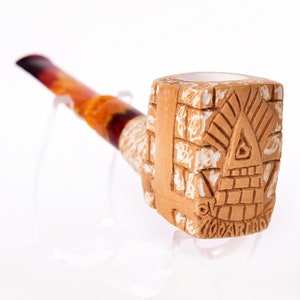 Meerschaum Pipe Pyramid, All Seeing Eye, Tobacco Pipe, Unsmoked Pipe, Turkish Meerschaum, Block Meerschaum Pipe