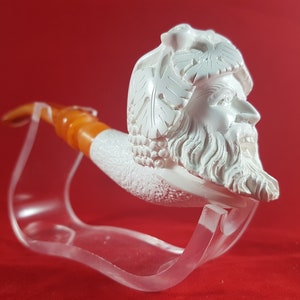 Wine God Meerschaum Pipe, Bacchus Pipe, Dionysus Pipe, Turkish Meerschaum, Genuine Meerschaum, Block Meerschaum