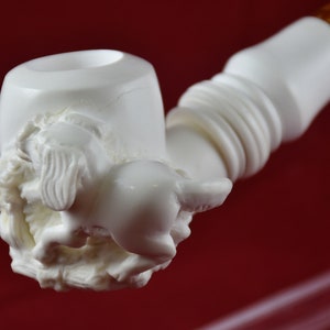 Hand Carved Dog Meerschaum Pipe, 100% Solid Block Meerschaum Pipe, Turkish Meerschaum
