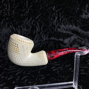 Classical Lattice Meerschaum Pipe, Lattice Meerschaum Pipe, Classic Meerschaum Pipe, Block Meerschaum, Turkish Meerschaum