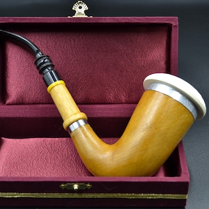 Large Lattice Calabash Pipe, Freehand Wood Calabash Pipe, Block Meerschaum, Wood Calabash Pipe, Lattice Bowl Pipe, Block Meerschaum