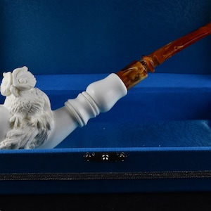 Owl Figures Meerschaum Pipe, 100% Solid Block Meerschaum Pipe, Turkish Meerschaum