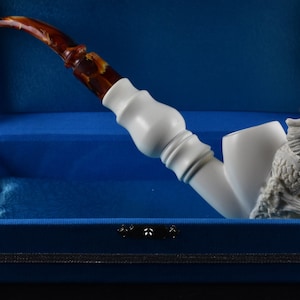 Owl Figures Meerschaum Pipe, 100% Solid Block Meerschaum Pipe, Turkish Meerschaum