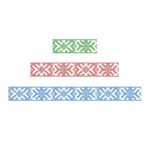 Border Machine Embroidery design Folk cross stitch pattern. Set 3 sizes