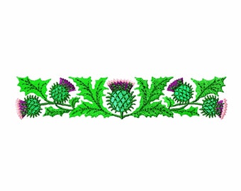 Flowers Machine Embroidery digital design. Floral Border embroidery pattern.