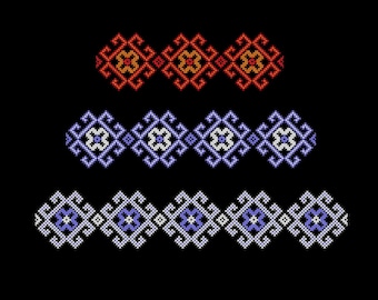 Border Embroidery machine designs Folk patterns. Ukrainian ethnic ornament. Set 3 sizes.