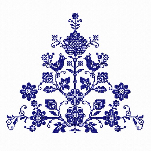 PDF JPG Hand Embroidery Pattern Cross Stitch. Folk Ornament. Etsy