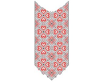 Folk Machine Embroidery design Ethnic cross stitch pattern. Ukrainian ornament for clothes