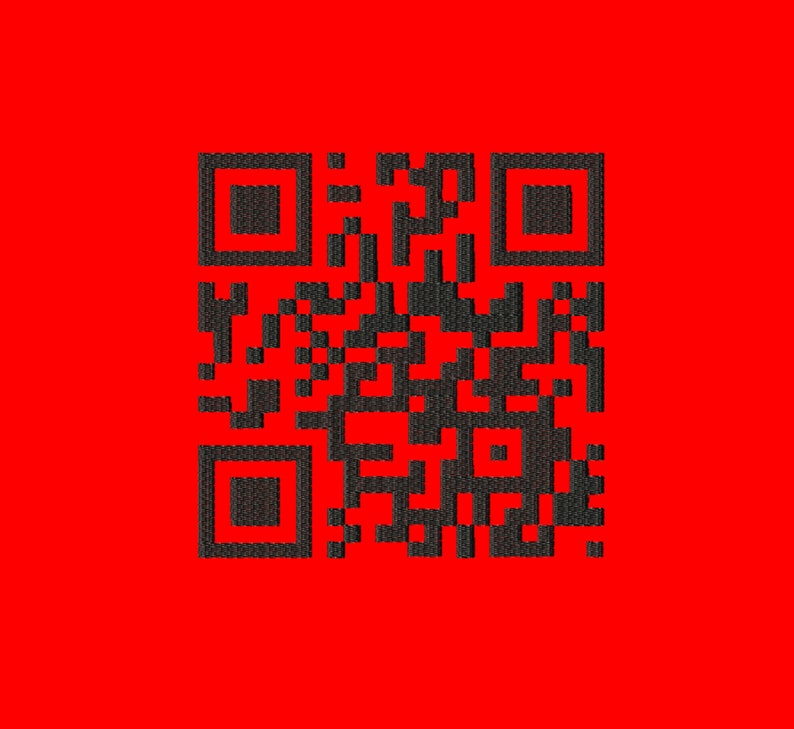 QR Code Embroidery Design. Personalized Machine Embroidery Etsy