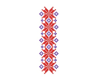 Folk Maschinenstickerei. Digitales Muster der Bordüre. Ethno Ornament.