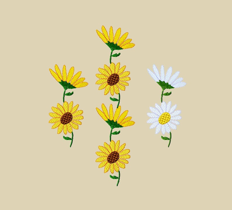 Machine Embroidery Digital Designs. Set Border Flowers Etsy