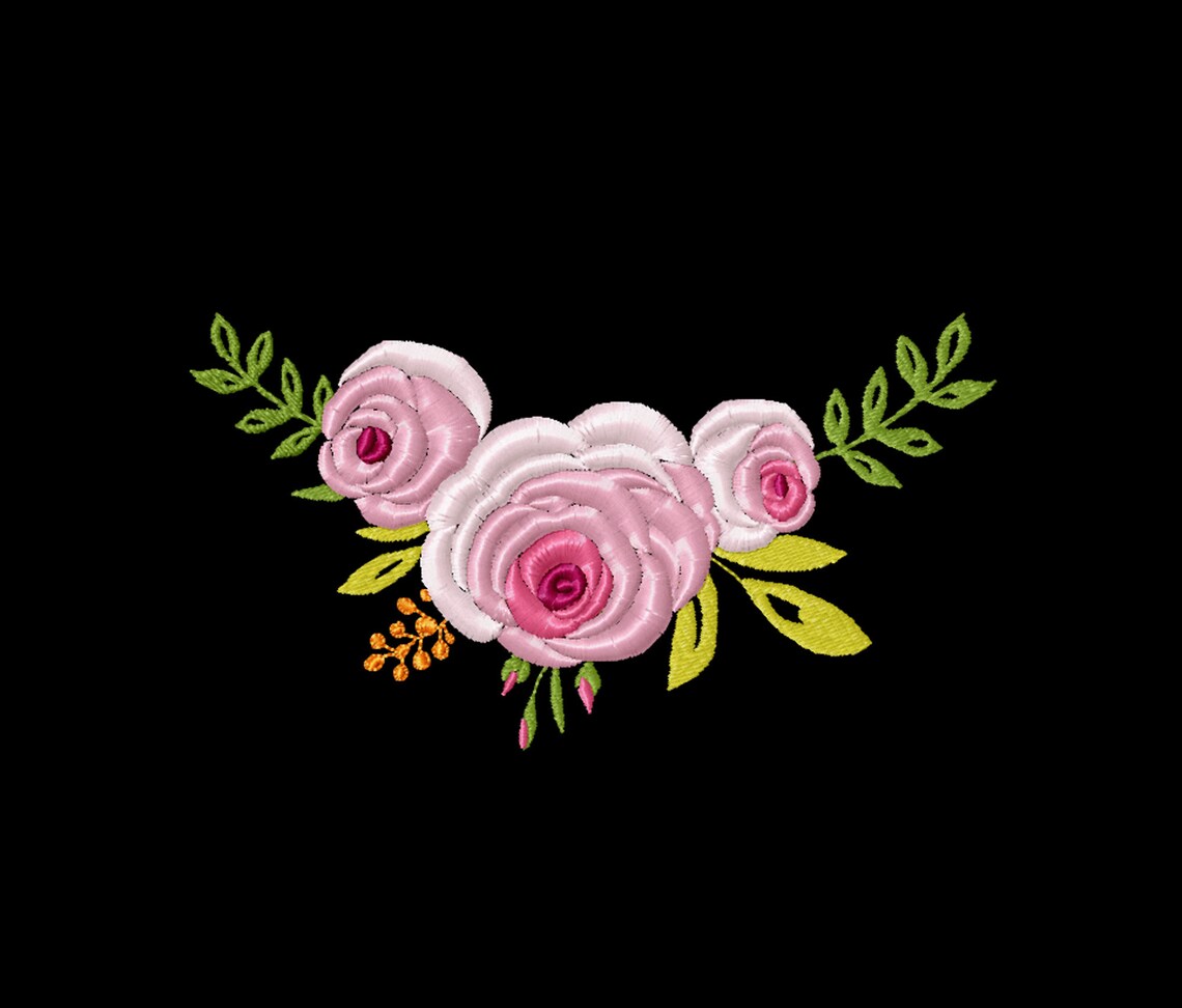 Rose machine jessecmault design pink flowers digitized  etsy