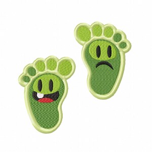 Baby feet Machine Embroidery Design for mask. Footprint Sketch embroidery pattern.